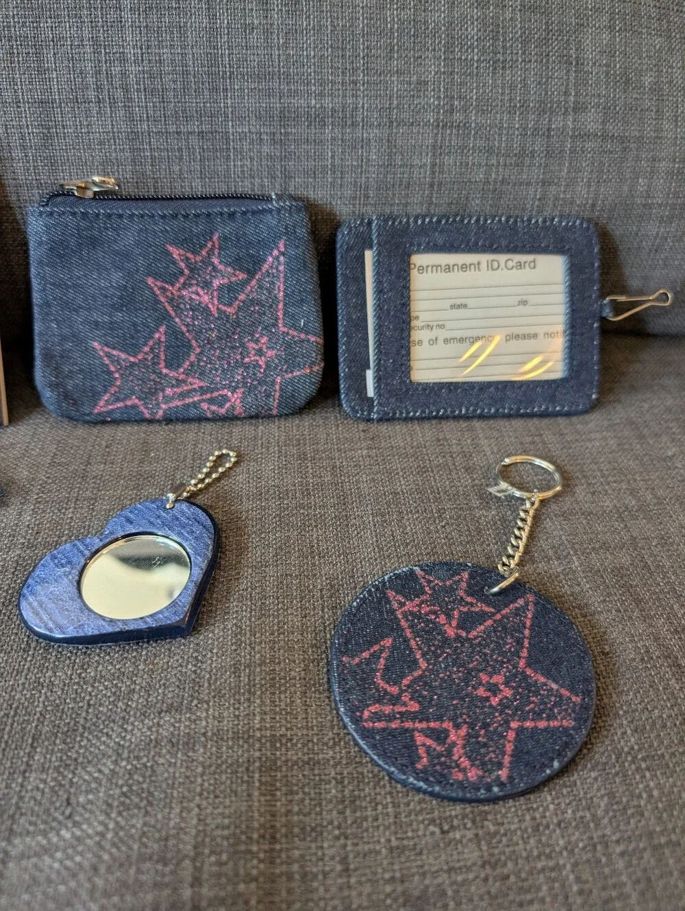 Girl's Star Jean Material Accessories Set!